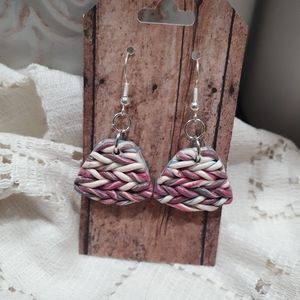 Handmade clay dangle earrings